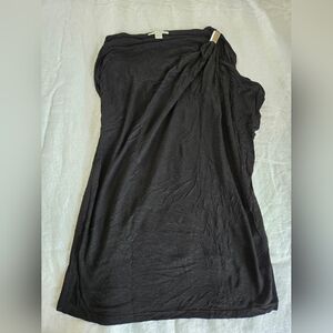 Kenneth Cole Black One-Shoulder Tunic Top